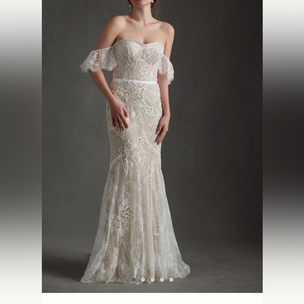 Willowby by Watters Mila off the shoulder lace mermaid gown